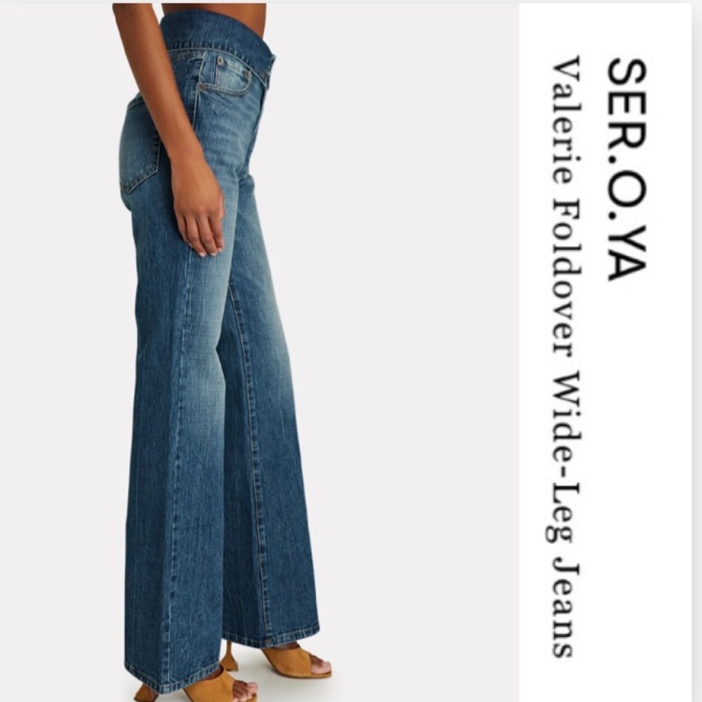 SER.O.YA Valerie Foldover Wild leg Jeans 24 - Picture 8 of 12